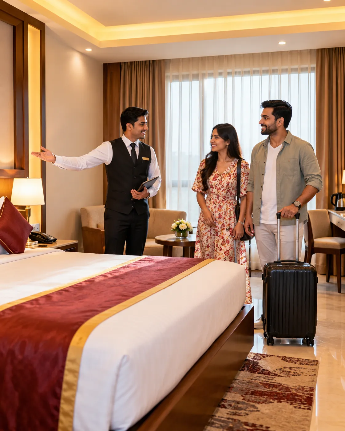 Hotel Days Inn Welcoming Guests to a Luxury Hotel Room_converted